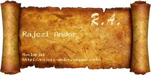 Rajczi Andor névjegykártya